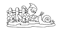 A coloring page of gnomes